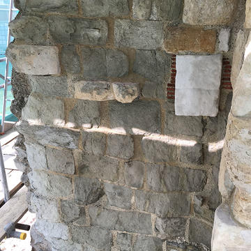 South face of Wardrobe Tower following re-pointing in May 2017